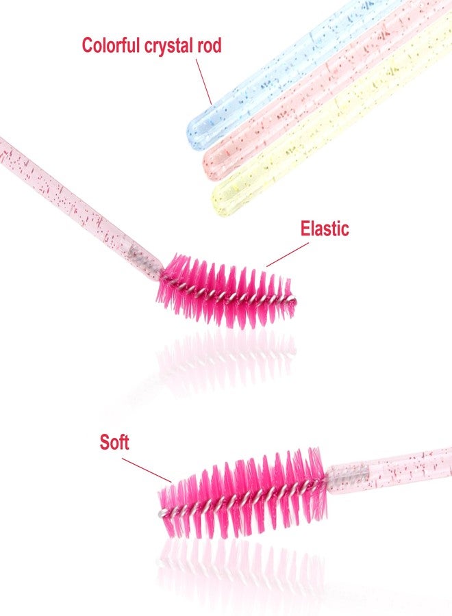 Exacoo 500pcs Eyebrow Brush Lash Spoolies for Eyelash Extensions Eyelash Brush Comb Disposable Mascara Wands Eye Lash Brush Eyebrow Spoolie - Image 2